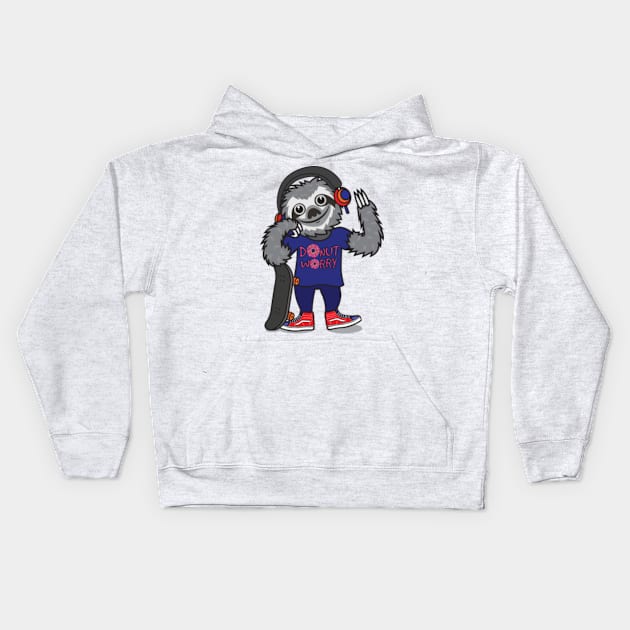 Sloth Life Kids Hoodie by Plushism